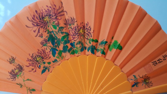 Chrysanthemums on fan